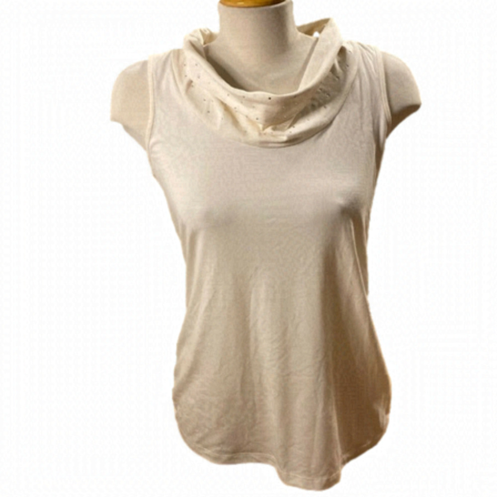 NORTHERN Reflections Women’s White/Cream Cowl Neck Tank Top (Size  Small)